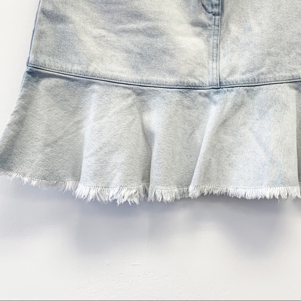 MICHAEL KORS Flounce Denim Mini Skirt, Size 14 - Picture 9 of 14